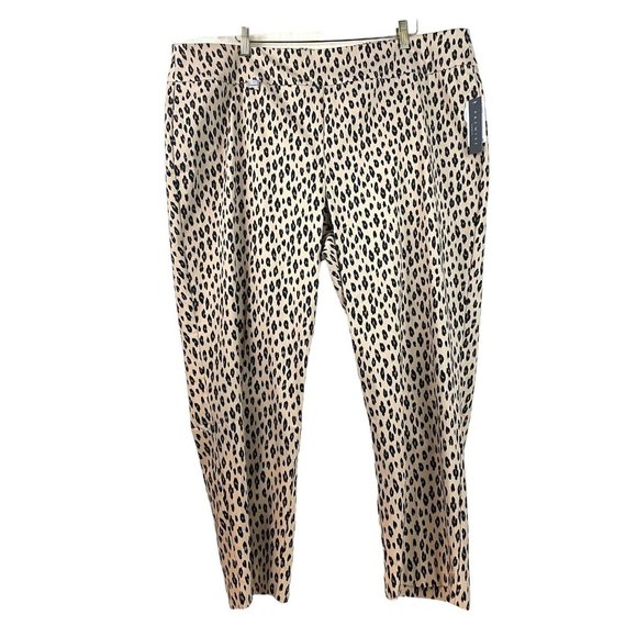 Premise Women Pants Size 3X Pull On Tummy Control Cheetah Print Ankle Hi Rise - Picture 1 of 16